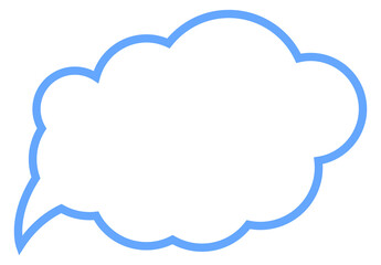 Speech cloud template. Empty blue line bubble