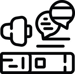 Spanish lesson sound icon outline vector. Learn podcast. School speak