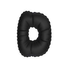 3d illustration black matt balloon letter D