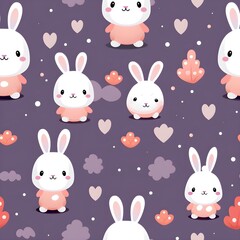 seamless pattern with rabbits