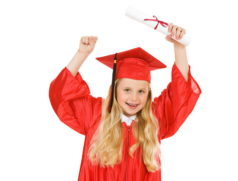 Graduate: Girl Cheers for Achievement