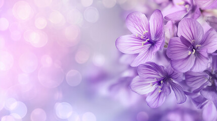 Fototapeta na wymiar purple flowers with spring background. 