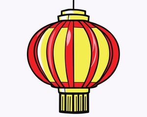Red lantern Happy china new year white background