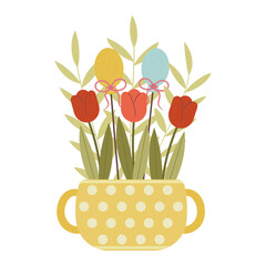 Spring Easter bouquet. Vector illustration