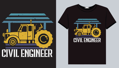 Civil Engineer t-shirt design, engineering construction