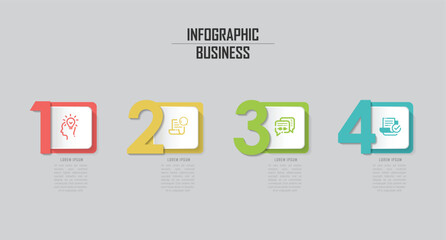 infographic business design template with icons, elements and 4 options or steps. vector ilustration for presentation