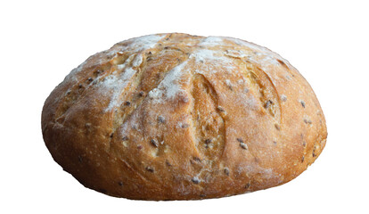 Fototapeta na wymiar Round bread. Round bread with transparent png background
