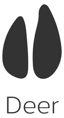 Deer footprint. Hunting symbol. Forest animal trace