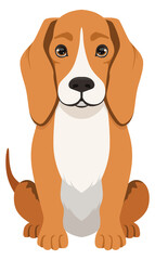 Beagle icon. Sitting dog. Friendly cute pet