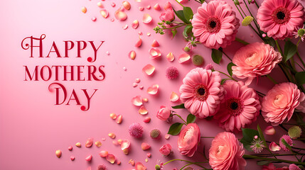 pink happy mother's Day celebration background & banner 