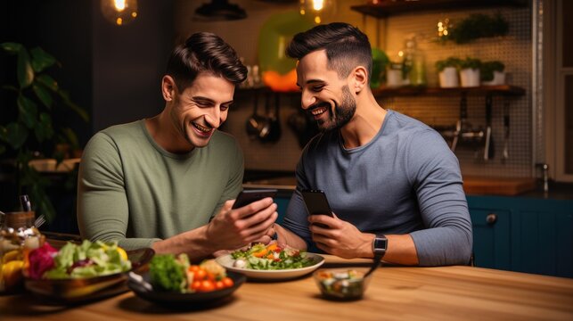 Nutrition and diet planning technology application for personalized meal plan, LGBTQ happy persons, smart modern lifestyle
