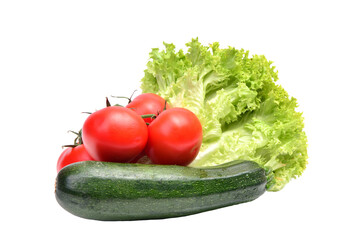Fresh vegetables on white background