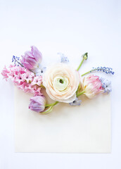 Festive invitation card with beautiful flowers