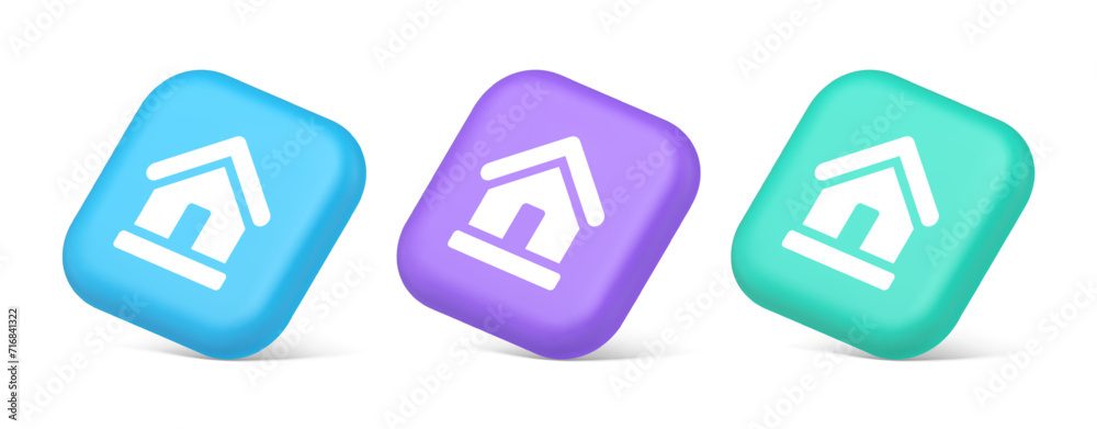 Poster homepage main page cyberspace address button web interface menu emblem 3d realistic isometric icon