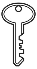 Key icon. Ownership symbol. Car or door lock sign