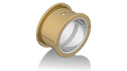 Plain journal bearing illustration showing a bronze liner with babbitt, oil groove, and lobes at the split line