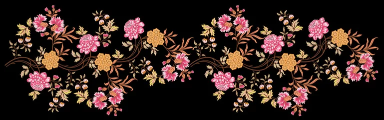 Fototapeten beautiful floral and chintz motif for digital textile printing use © fella