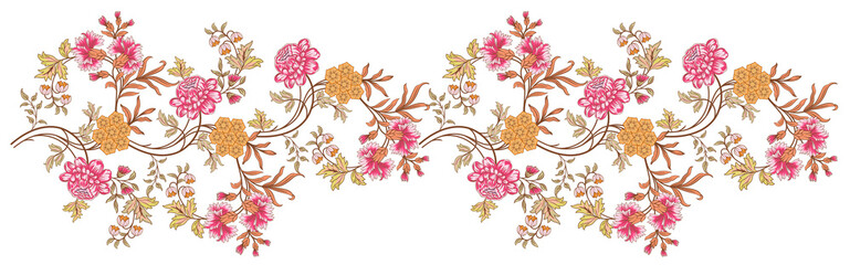 beautiful floral and chintz motif for digital textile printing use