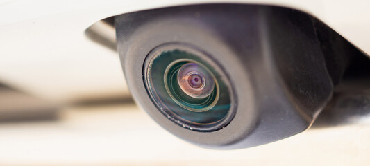 car rear view camera close up for parking assistance