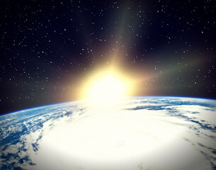 Earth sunrise. The elements of this image furnished by NASA.