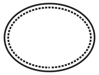 Fototapeta na wymiar Oval line frame. Decorative border. Round dotted pattern