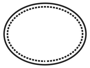 Oval line frame. Decorative border. Round dotted pattern