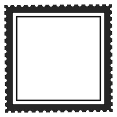 Postmark frame template. Empty black square border