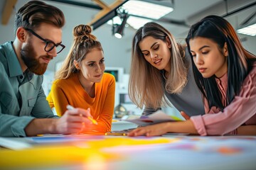 Creative business team brainstorming and ideating for innovative projects