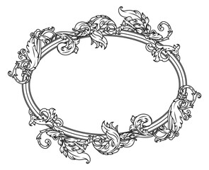 Vintage round frame with decorative filigree. Elegant element