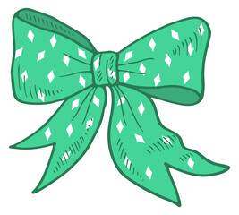 Colorful ribbon bow icon. Cute present decoration