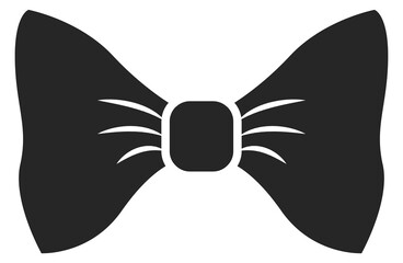 Bow tie black silhouette icon. Necktie symbol