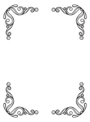 Decorative ornate corners. Elegant vintage calligraphic frame