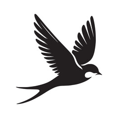 Flying birds silhouettes on white background.