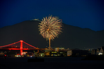 2023年７月に行われたくきのうみ花火の祭典  福岡県　日本