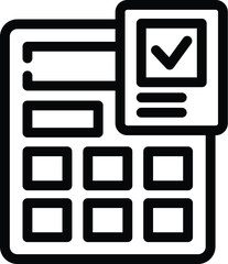 Calculator chemistry icon outline vector. Teacher school. Lady expert tech