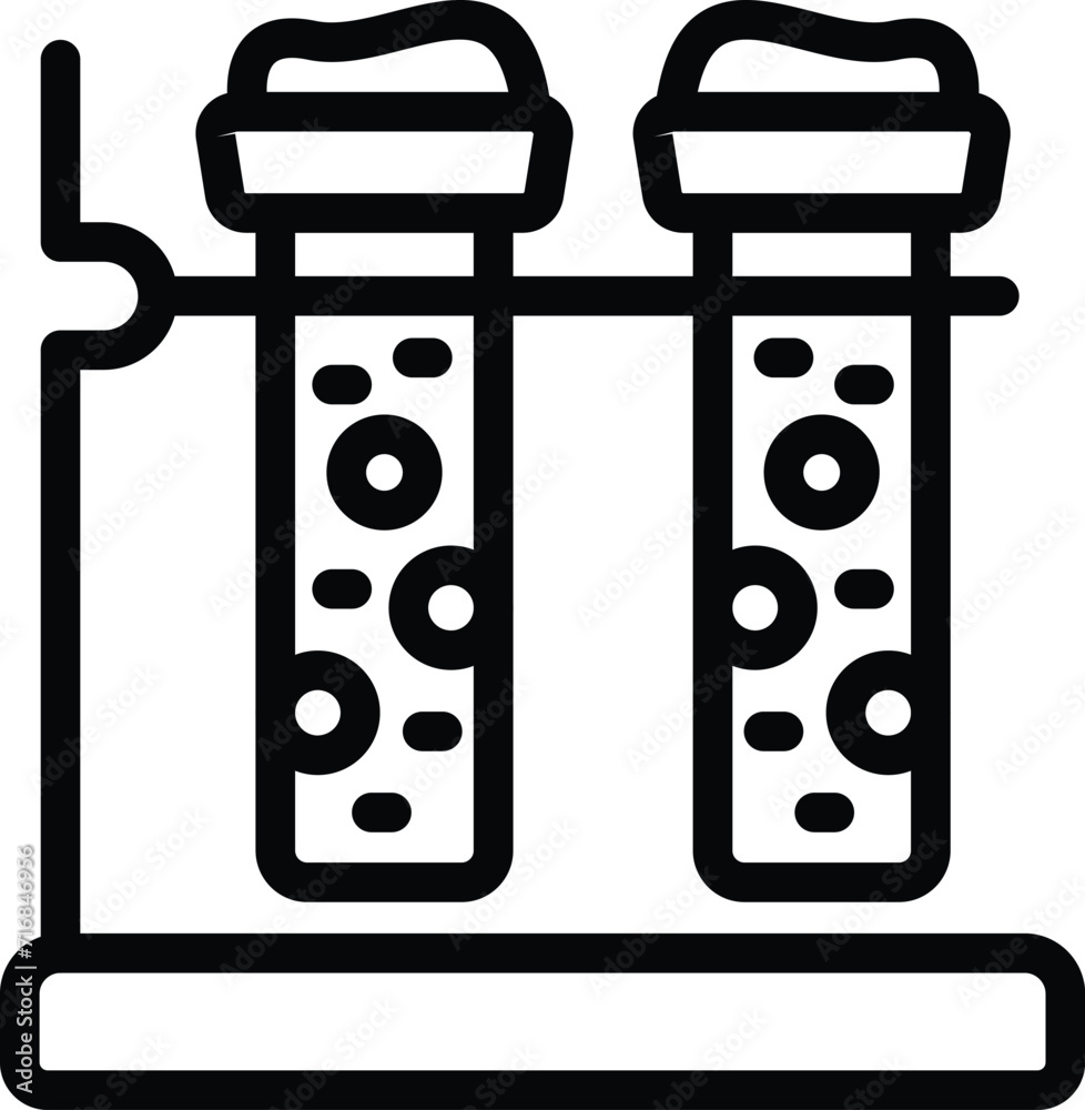 Wall mural chemistry test tubes icon outline vector. lady expert. tech specialist