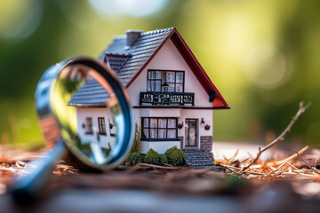 Mini house model with key, home for sale 
