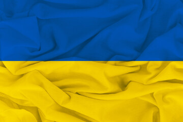 Flag of Ukraine, Ukraine Flag, National symbol of Ukraine country. Fabric and texture flag of Ukraine.