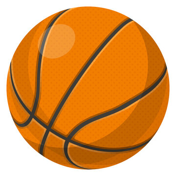 Basketball ball cartoon icon. Outdoor activity equipment