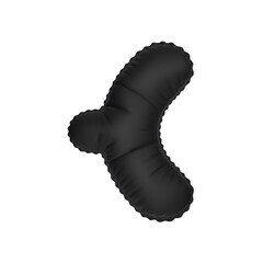 3d illustration black matt balloon 