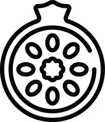 Israel pomegranate fruit icon outline vector. Travel country. Asia tourism