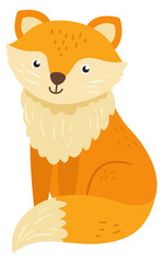 Fox in scandinavian style. Cute animal childish print