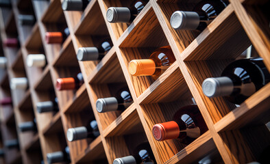 wine racks holding many bottles of wine
