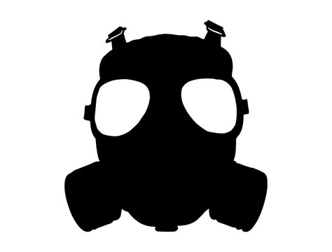 recommend clip art: Military Gas mask silhouette vector art