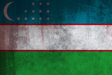Flag of Uzbekistan, Uzbekistan Flag, National symbol of Uzbekistan country. Fabric and texture flag of Uzbekistan