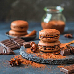 Macarons chocolat. - 716853307