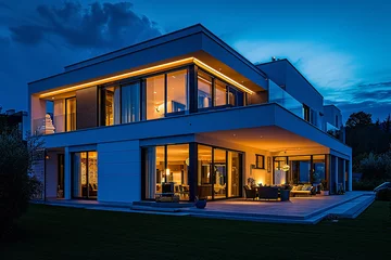 Foto auf Acrylglas New modern house in the night  © 92ashrafsoomro
