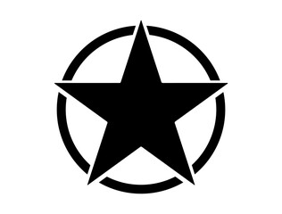 Military star silhouette vector art