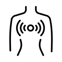 Respiratory system symbol. Human body with lungs, nose and mouth black vector icon.