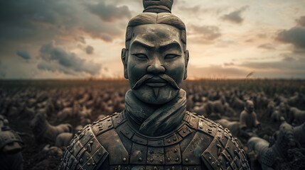 Chinese Terracotta Warrior (Qin Dynasty) - obrazy, fototapety, plakaty